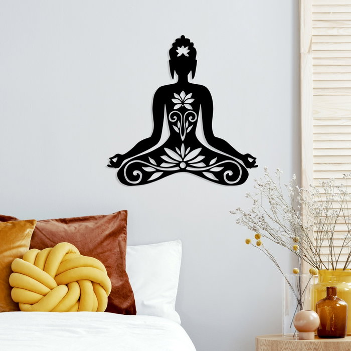 Wallity Yoga 5 Escultura de Pared de Metal Negra Wallity Yoga 5 Escultura de Pared de Metal Negra